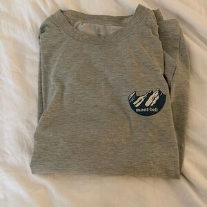 Montbell Gray short Sleeve athletic dri fit